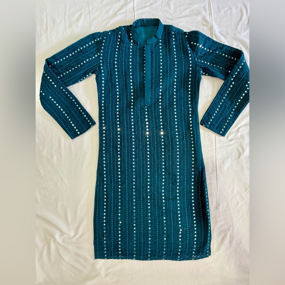 Teal Long Sleeve Kurta
